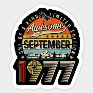 Awesome Since September 1977 Vintage 46th Birthday Sticker